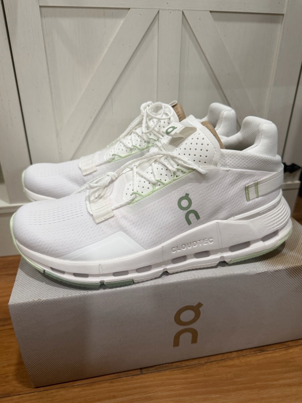 ON Cloudnova 2 White/Sage Women’s 9.5 - Picture 2 of 12